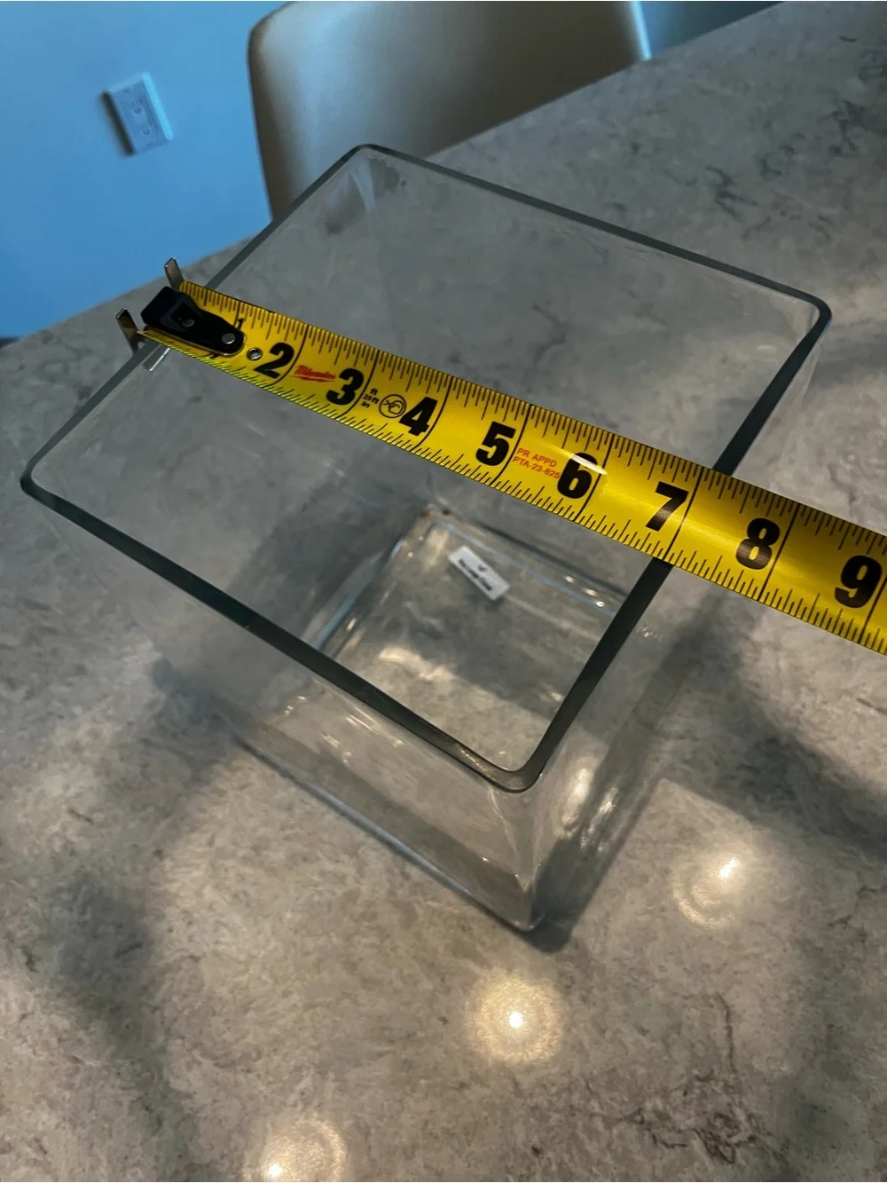 Clear Square Glass Vase - Transparent